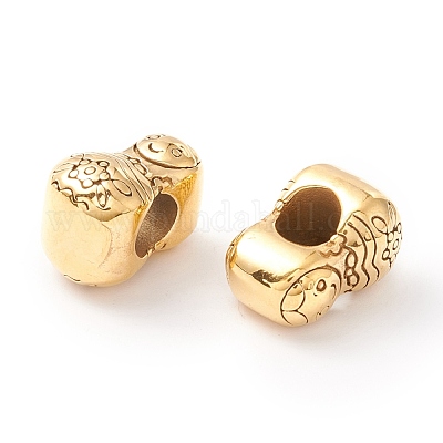 Ионное покрытие (IP) 304 нержавеющая сталь европейские бусины STAS-M298-04G-1