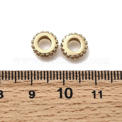 Латунь микропаве прозрачный кубический цирконий европейский бисер KK-Z126-15G-1