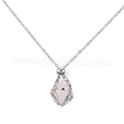 3 шт. 3 стиля 304 нержавеющая сталь и латунь макраме мешочек пустой держатель камней для изготовления подвесок ожерелий NJEW-JN04442-1