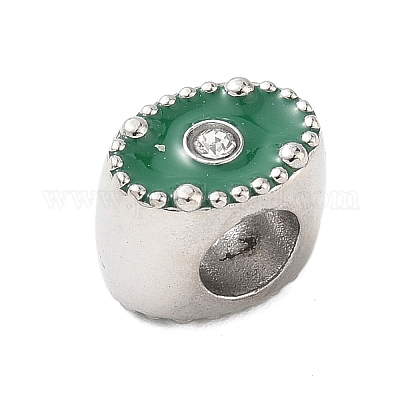 304 нержавеющая сталь эмаль с европейскими бусинами из стразов STAS-Z130-07P-1