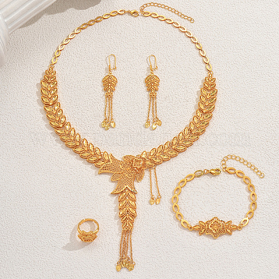 Наборы из сплава с полыми цветами и листьями PC9373-1