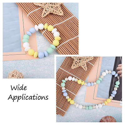 80шт 8 стиля пищевых экологически чистых силиконовых бусин SIL-TA0001-03-1