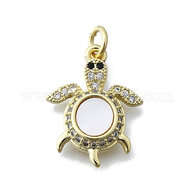 Латунные микропаве прозрачные подвески с фианитом KK-V010-07G-02-1