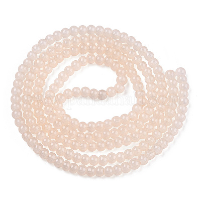 Выпечки окрашены имитация нефрита стекловолокна круглый шарик X-DGLA-Q021-4mm-41-1