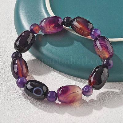 Натуральный синий кружевной браслет из агата G-P570-01B-1