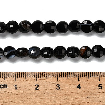 Нити бусин из натурального полосчатого агата (окрашенного и нагретого) G-C179-A6mm-21-1