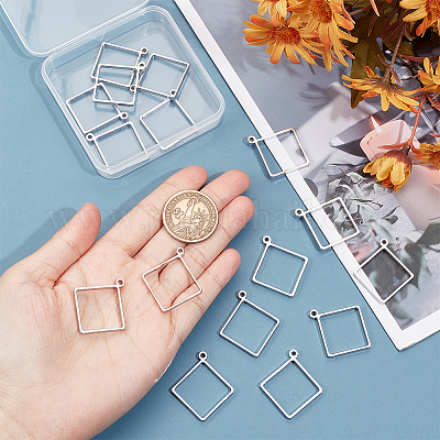 16 шт. подвески из нержавеющей стали 304 с открытой задней частью FIND-UN0002-90B-1