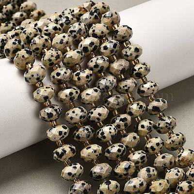 Природные яшмы далматин бисер нитей G-P573-A63-10x6mm-1