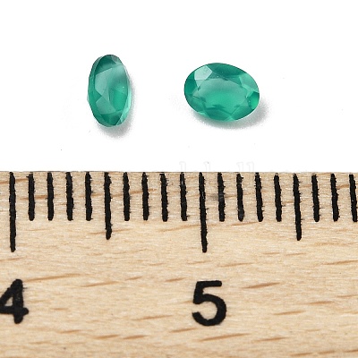 Ограненный натуральный зеленый оникс-агат (окрашенный и нагретый) кабошоны G-I295-05C-16B-04-1