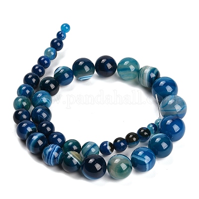 Нити из натуральных полосчатых бусин агата G-P589-A01-01F-1