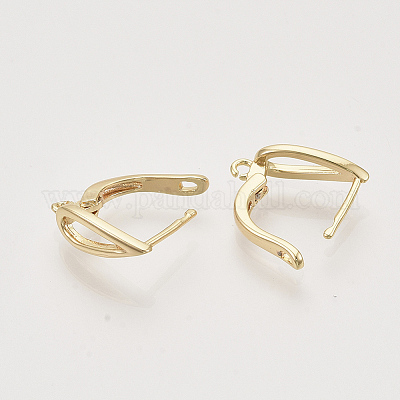 Латунные серьги-кольца с застежкой сзади KK-T048-020G-NF-1