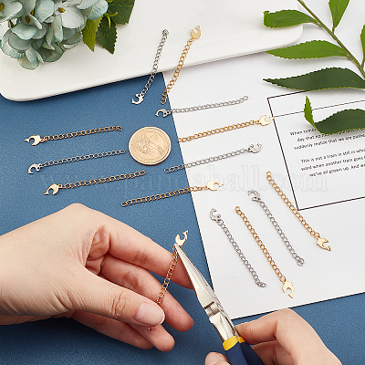 20 шт. 2-х цветный удлинитель цепи из нержавеющей стали 304 STAS-UN0030-40-1