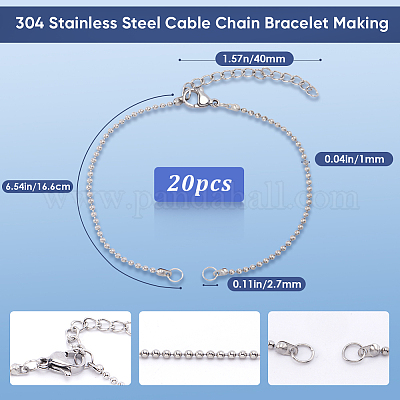 20 шт. шариковые цепи из нержавеющей стали 304 AJEW-SP0001-02-1