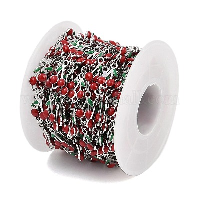 Цепи из нержавеющей стали 304 с эмалированными вишневыми звеньями CHS-M007-01P-04-1