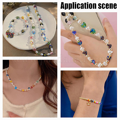 2 нить 2 нити бусин ручной работы миллефиори лэмпворк LAMP-GO0001-11-1