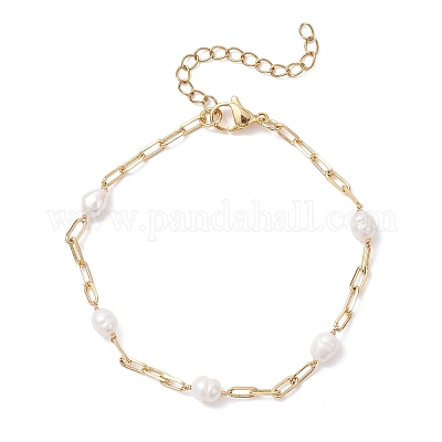 Браслеты из натуральных пресноводных жемчужин BJEW-JB12849-1