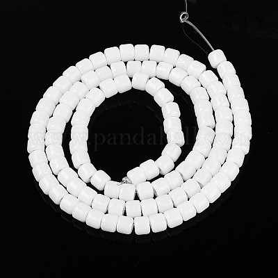 Непрозрачные сплошные цветные стеклянные бусины GLAA-N065-4x4mm-C01-1