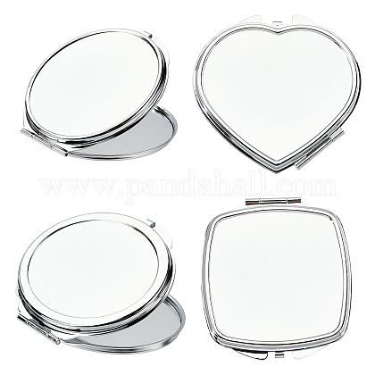 Nbeads 4 pieza de espejos compactos de acero inoxidable DIY-NB0005-94-1
