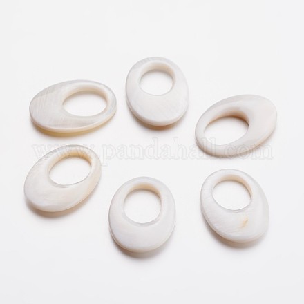 Piane pendenti shell naturali di acqua dolce ovale SHEL-L003-21-18x25-1