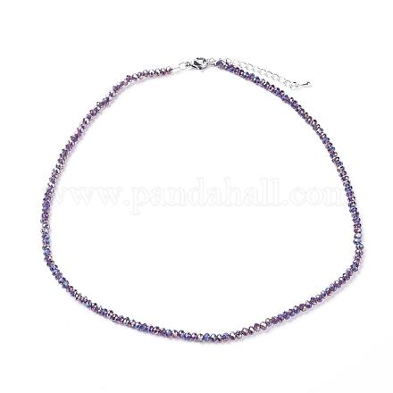 Faceted Glass Beaded Necklaces NJEW-JN02553-03-1
