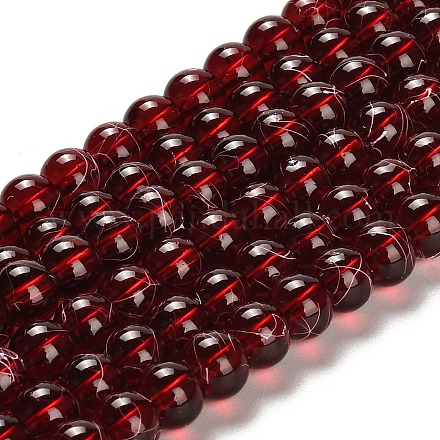 Drawbench Transparent Glass Beads Strands X-GLAD-Q012-6mm-23-1
