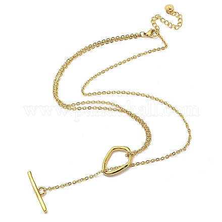 Ionenplattierung (IP) 304 Lariat-Halsketten aus Edelstahl für Damen NJEW-K259-06G-1