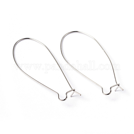 Brass Hoop Earrings Findings Kidney Ear Wires EC221-4NF-1