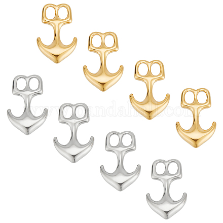 UNICRAFTALE 6Pcs 2 Colors 304 Stainless Steel Anchor Charm Anchor Hook Clasps Metal Anchor Charms Cord End Connector Clasp for Cord Bracelets Jewelry Making 33x21mm STAS-UN0050-79-1