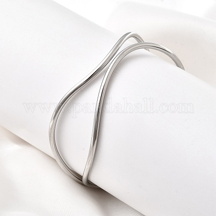 Браслеты-манжеты из нержавеющей стали 304 для женщин BJEW-Z150-01P-02-1