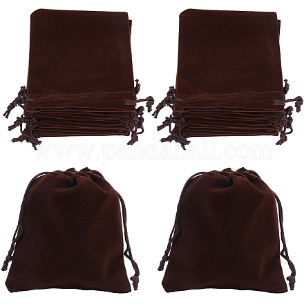 20 шт. бархатные подарочные мешочки для украшений на шнурке ABAG-BBC0001-14C-1