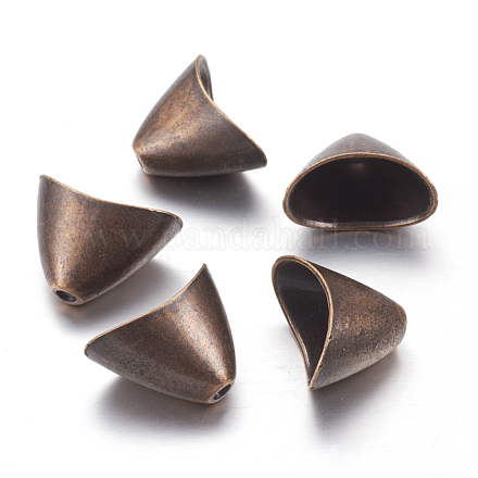 Tibetan Style Alloy Triangle Apetalous Bead Cones TIBE-5212-R-FF-1