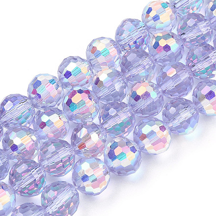 Transparentes perles de verre de galvanoplastie brins EGLA-N012-001-A01-1