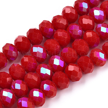 Chapelets de perles en verre opaque de couleur unie EGLA-A034-P3mm-L21-1