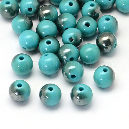 Gunmetal Half Plated Acrylic Round Beads PACR-R236-12mm-10-1