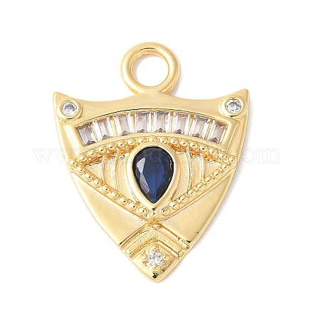 Латунные микропаве прозрачные подвески с фианитом KK-U064-03G-1