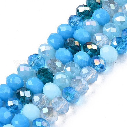 Chapelets de perles en verre électroplaqué X-EGLA-N002-12E-1