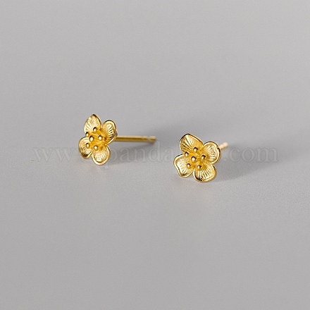 925 стерлингового серебра серьги стержня EJEW-Q030-07G-1