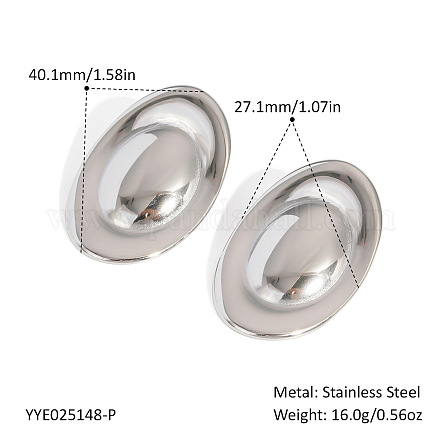 Европейские овальные серьги-гвоздики из нержавеющей стали 304 для женщин MW5183-4-1