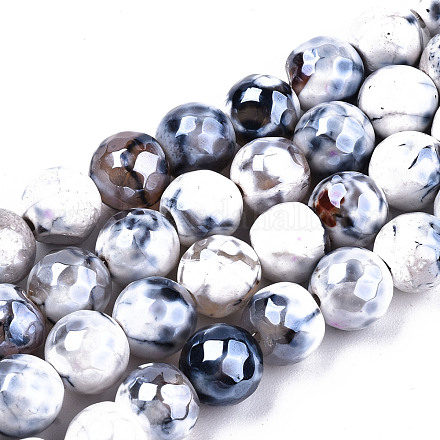 Galvanoplastie perles en agate naturelle brins G-T131-54D-1