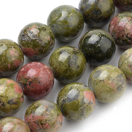 Chapelets de perles en unakite naturelle G-S259-14-4mm-1