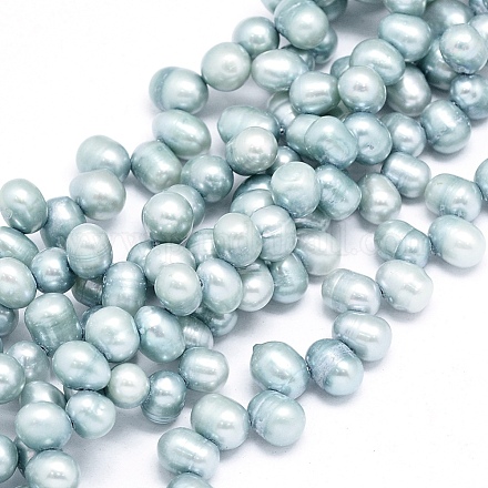Hilos de perlas de agua dulce cultivadas naturales teñidas PEAR-L021-13-1