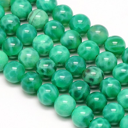 Natural Peacock Agate Round Bead Strands G-N0081-8mm-11-1