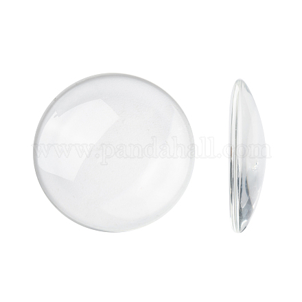 Transparent Glass Cabochons X-GGLA-R026-35mm-1