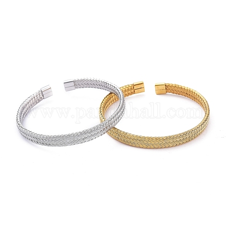 Unisexe 304 bracelets en maille d'acier inoxydable BJEW-M284-11-1