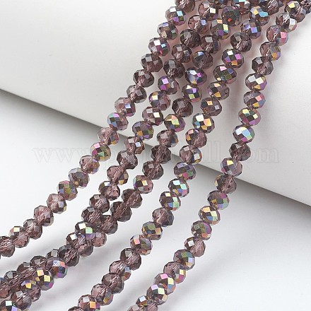 Electroplate Transparent Glass Beads Strands EGLA-A034-T2mm-R03-1