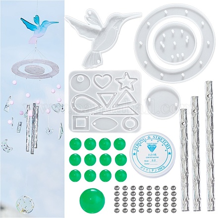 Kits de fabricación de campanas de viento de colibrí de diy DIY-P028-16-1