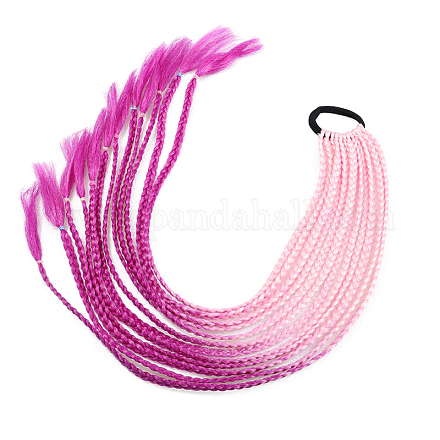 High Temperature Fiber Colored Braids Hair Piece Ponytail Dreadlocks Hair Ornaments OHAR-PW0003-203-17-1