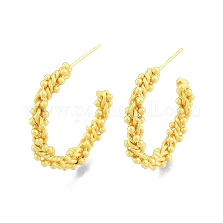 Boucles d'oreilles en laiton avec corde torsadée EJEW-G322-08MG-1