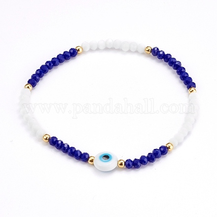 Verre à facettes perles bracelets extensibles BJEW-JB05985-02-1
