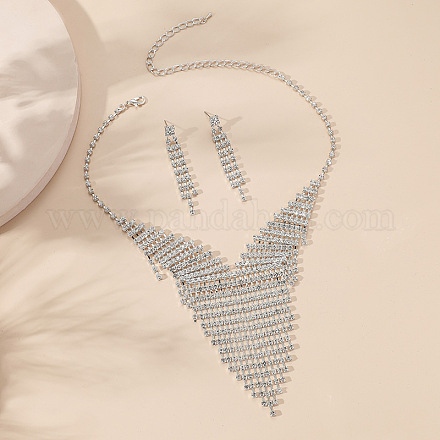 Шикарные комплекты из латунных кисточек со стразами и ожерельями для невесты для свадьбы GF2707-1